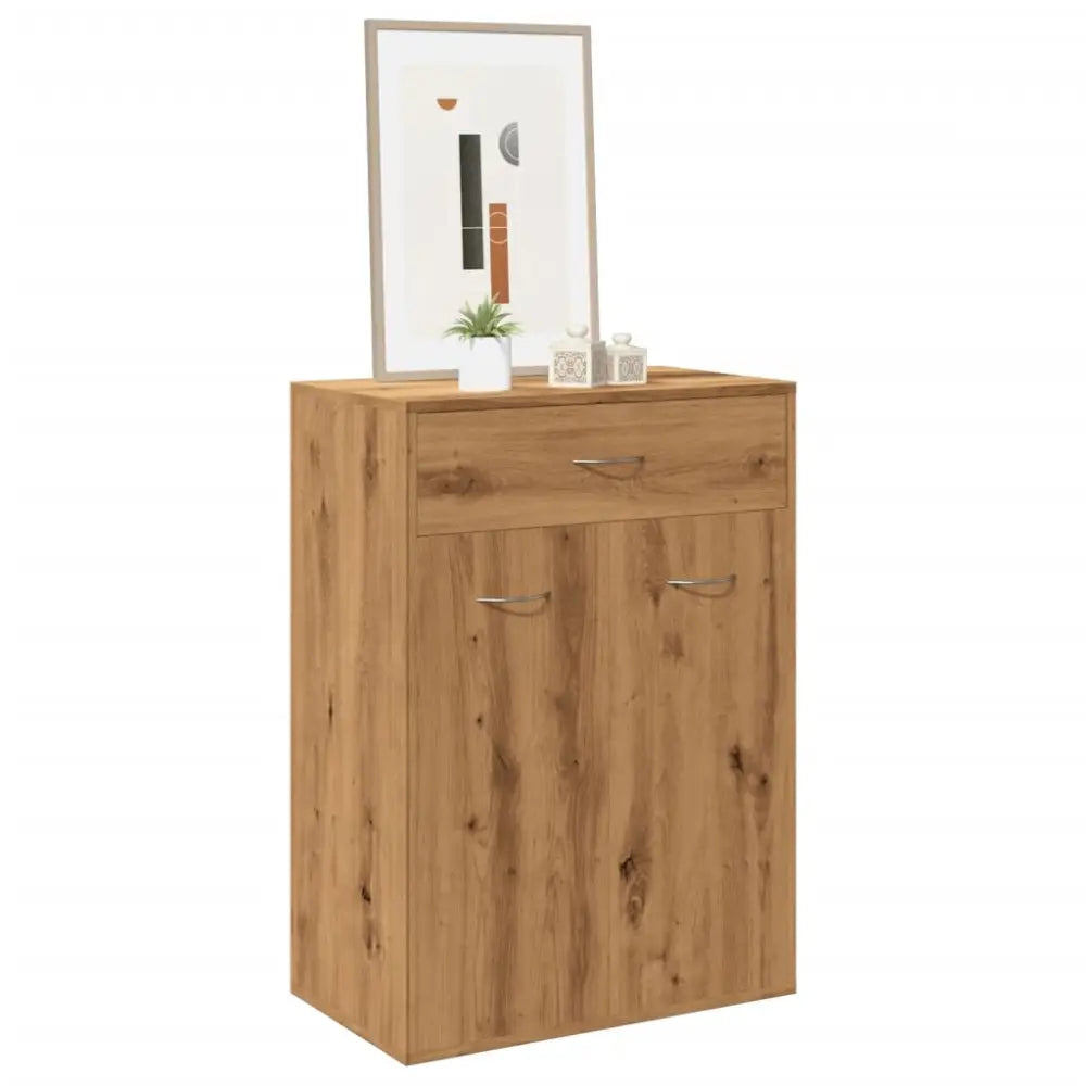 Schoenenkast 60x35x84 cm bewerkt hout artisanaal eikenkleur - Schoenenrekken