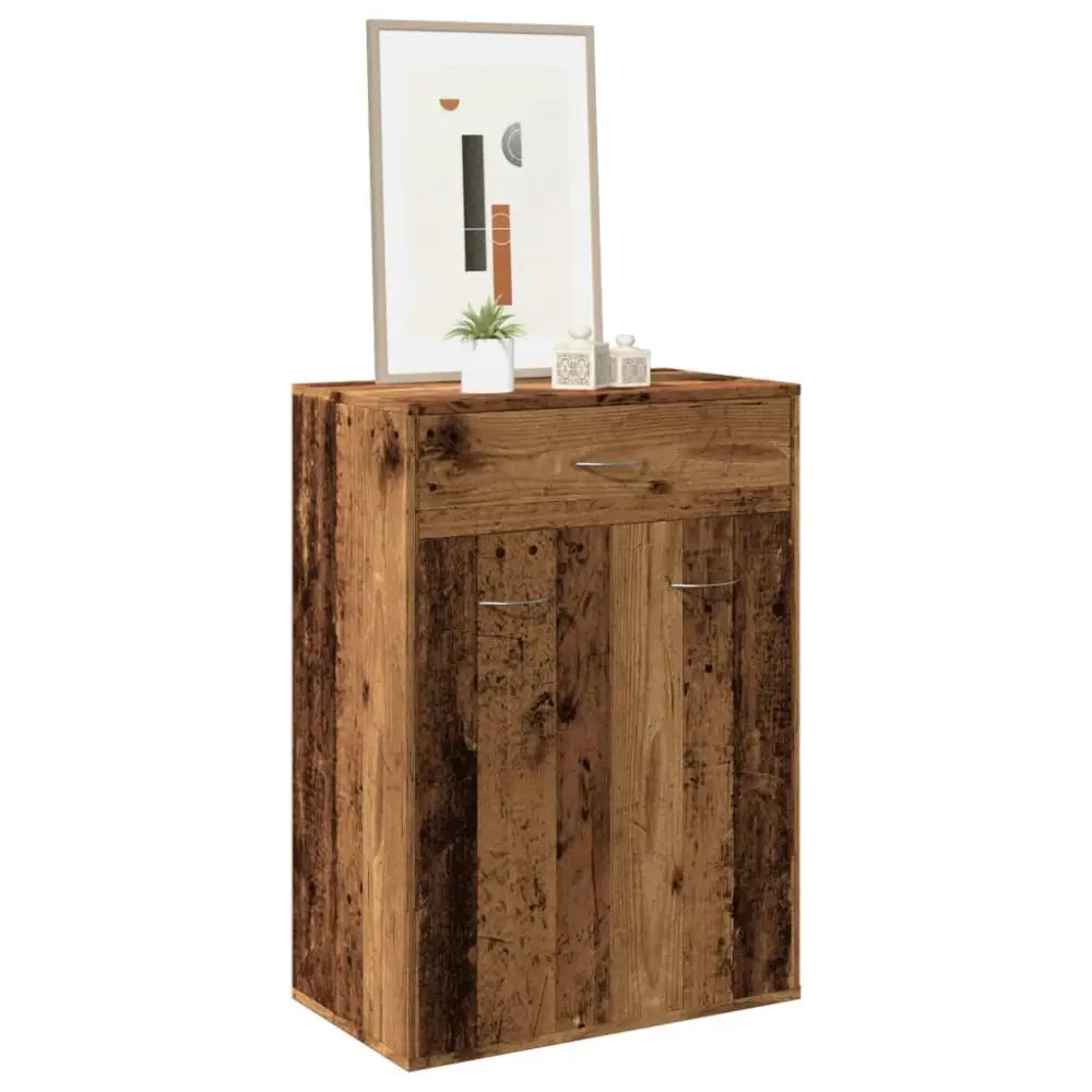 Schoenenkast 60x35x84 cm bewerkt hout oud houtkleurig - Schoenenrekken