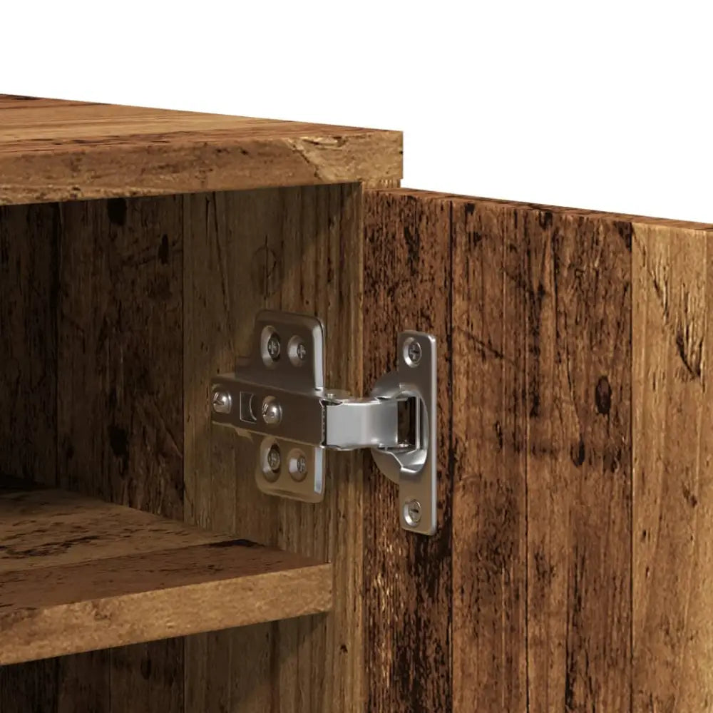Schoenenkast 60x35x92 cm bewerkt hout oud houtkleurig - Schoenenrekken