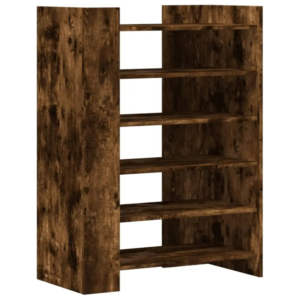 Schoenenkast 74,5x37,5x100 cm bewerkt hout gerookt eikenkleurig - Schoenenrekken
