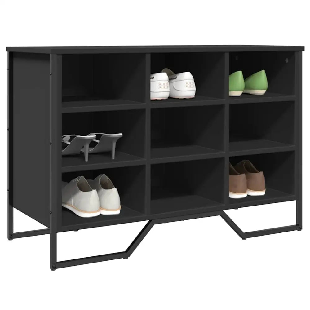 Schoenenkast 90x38x61,5 cm bewerkt hout zwart - Schoenenrekken