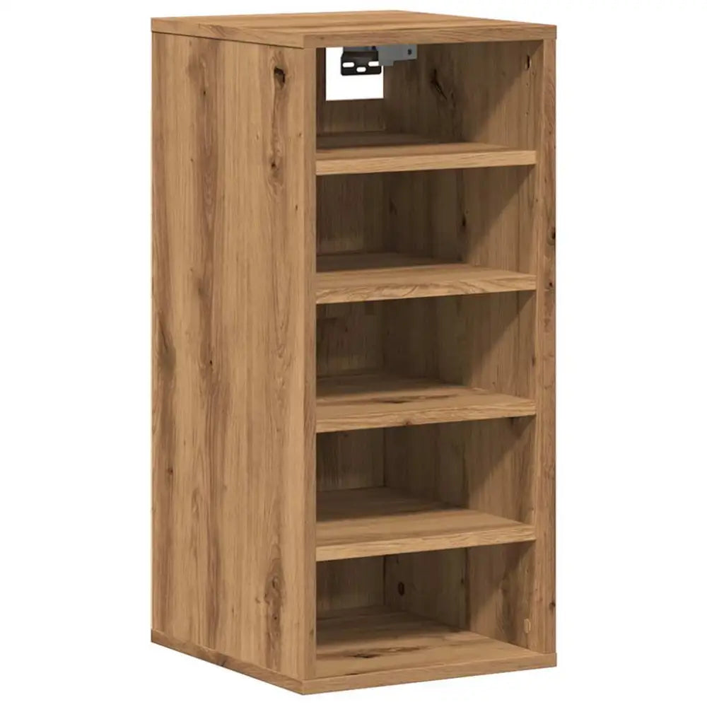 Schoenenkasten 2 st 32x35x70 cm bewerkt hout artisanaal eiken - Schoenenrekken