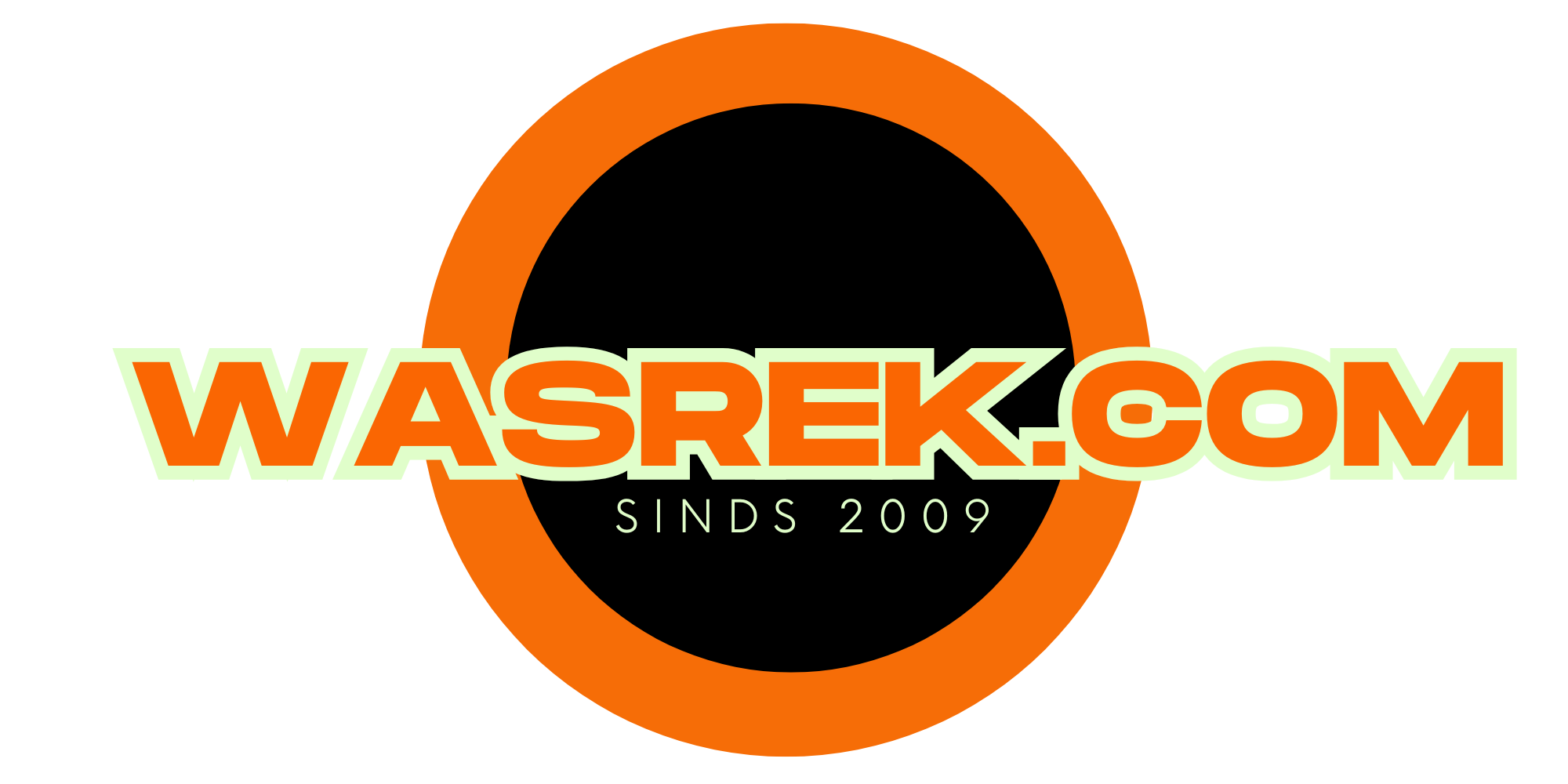 logo van wasrek.com zwart met oranje met in het midden de tekst wasrek.com